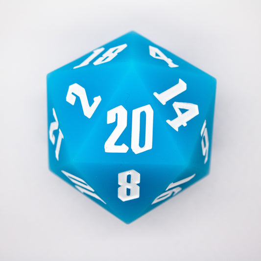 Chonk D20 - Glow in the Dark Blue