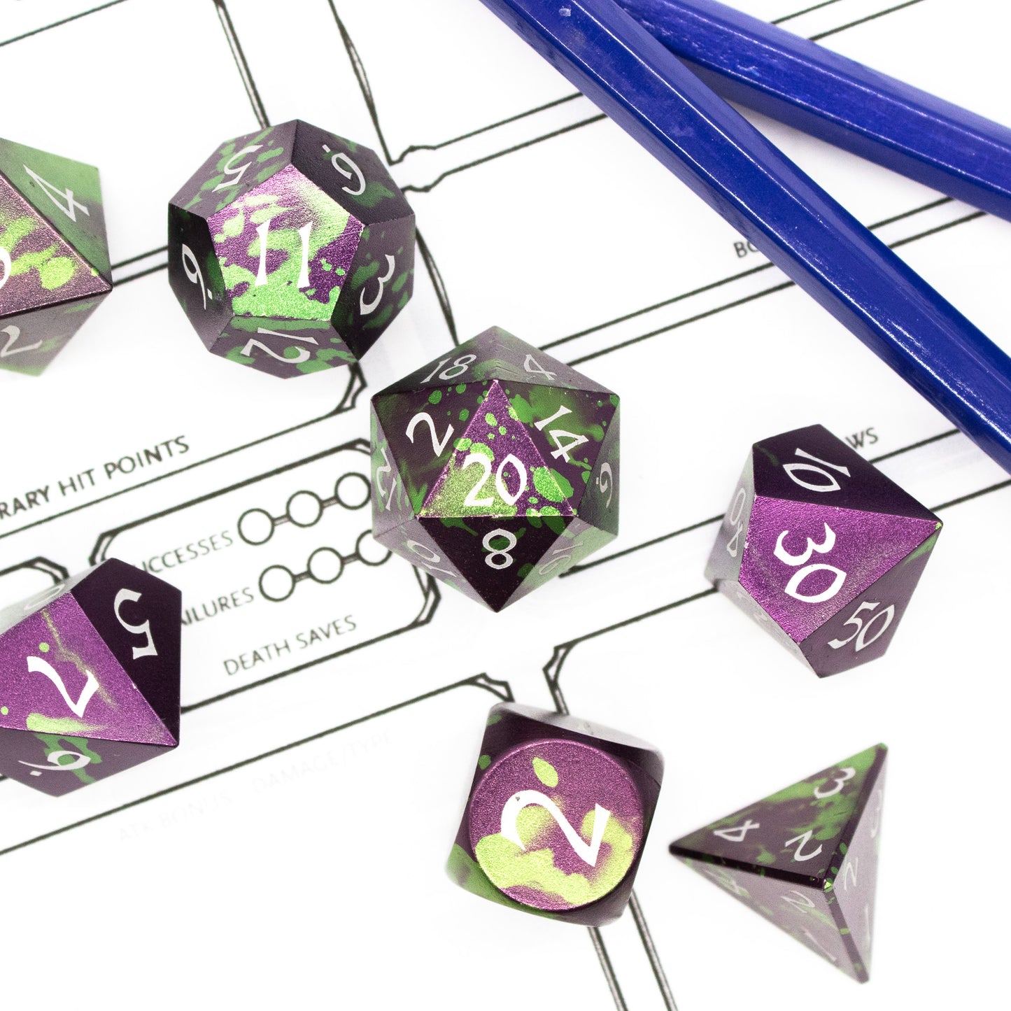 Anodized Aluminum - Green & Purple