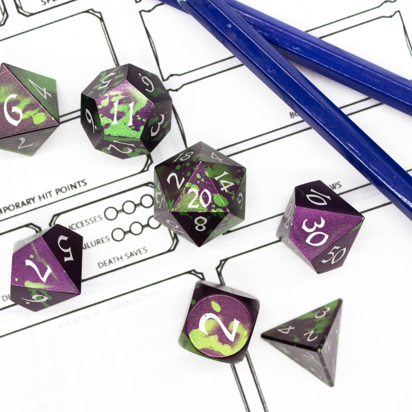 Anodized Aluminum - Green & Purple