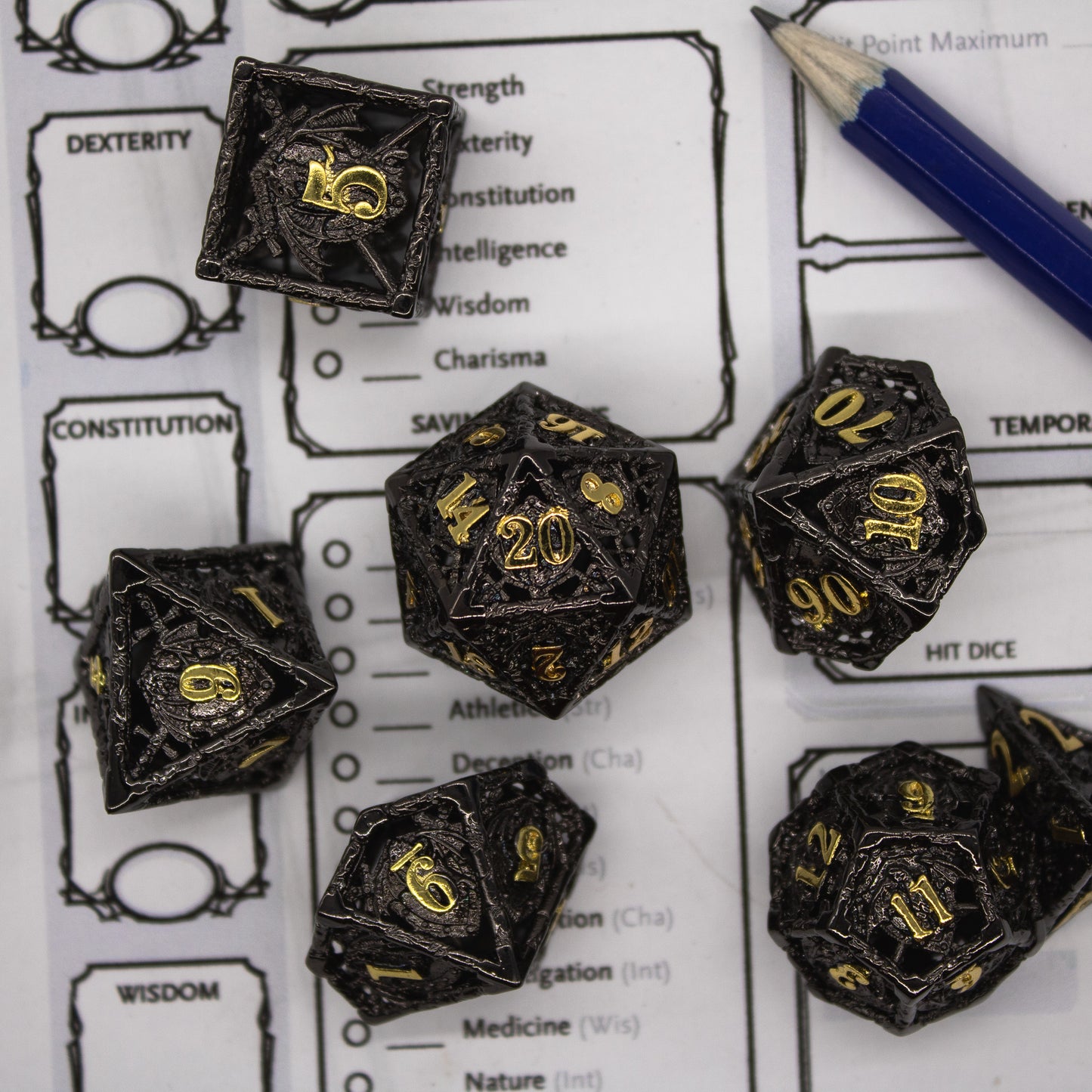 Hollow Metal Dragon - Black & Gold