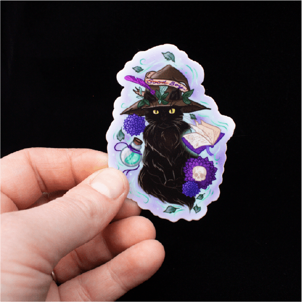 Chaotic Cat Wizard Sticker